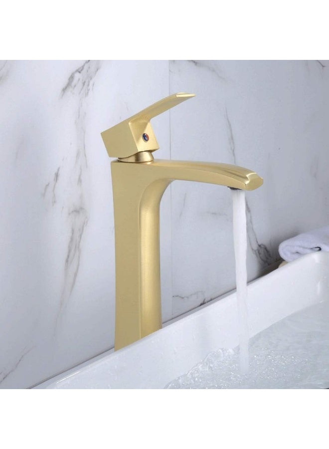 واي دي صنبور حوض حمام عصري بمقبض واحد، صنبور خلاط حوض طويل، يُثبت على سطح الحوض، يتميز بتدفق مياه سلس، سهل التركيب. - Image 1